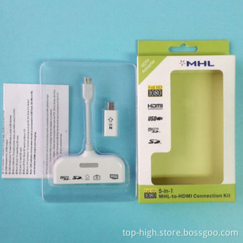 2014 hot selling product MHL to HDMI card reader, 5-in-1 for smartphone